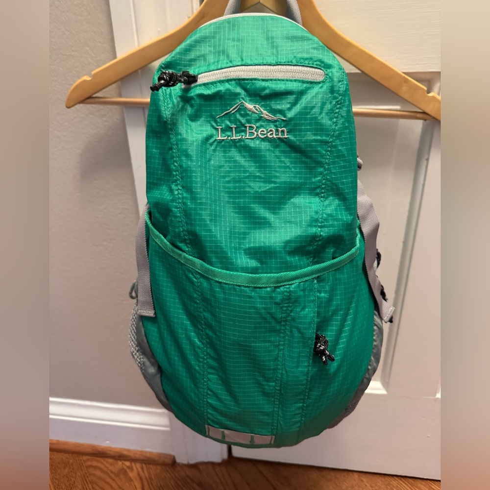L.L. Bean Stowaway Packable Green Backpack